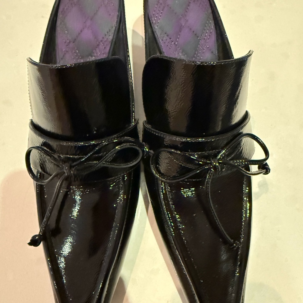 Elegant Black kitten heel pointy loafers